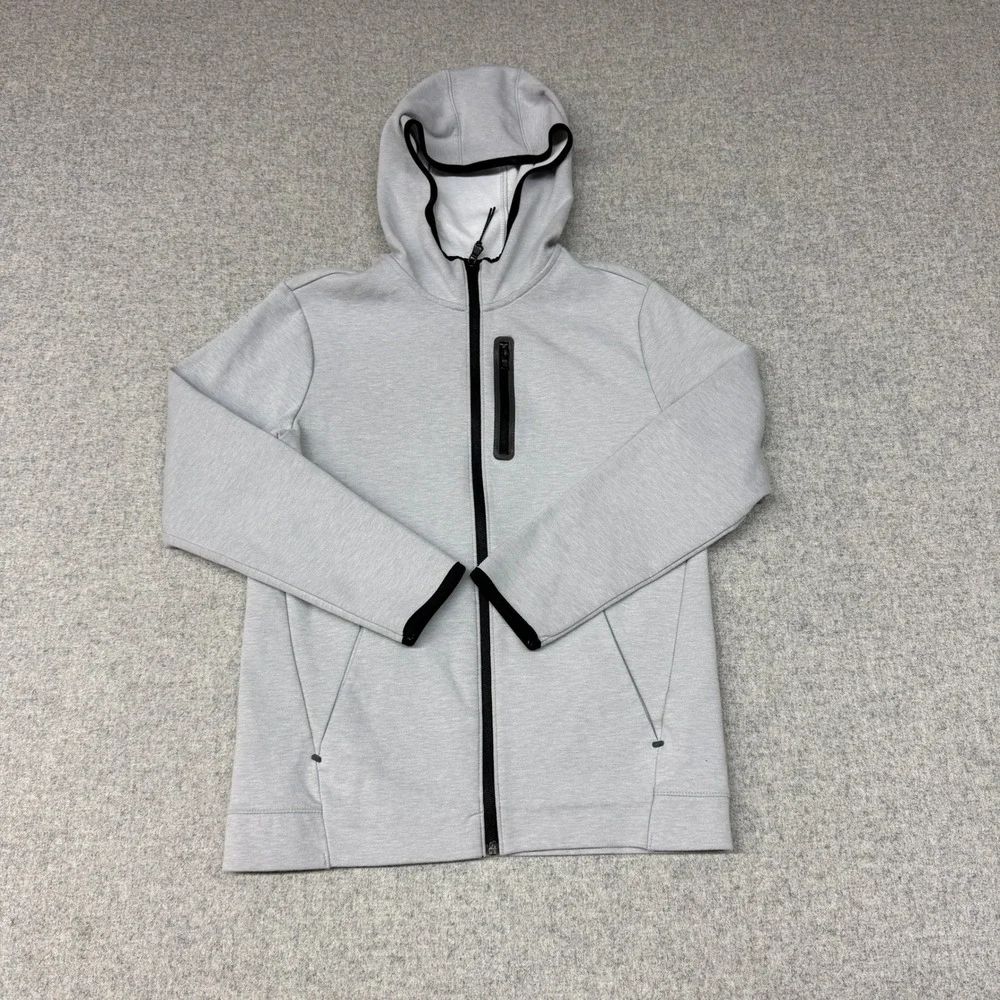 Old Navy Active Dynamic Fleece Hoodie Size XL 14-16 Gray Full Zip Tech Sweater